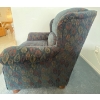 Image 2 : Upholstered Accent Chair - Navy w/ Printed Pattern 33x34x44 Like New
