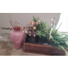 Image 1 : Display Basket 31 W, 11 D, 14 T, Pink Vase 19 T, Glass Bowls and Vases, Artificial Plants/ Flowers