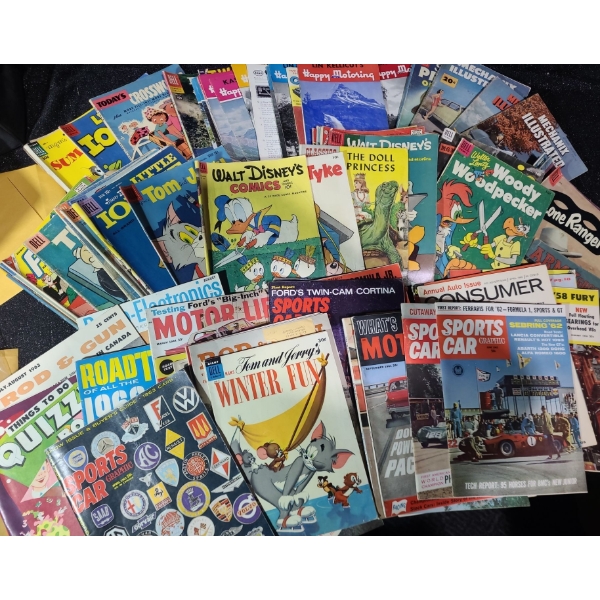 Vintage Assorted: Comics, Auto and Cowboy Magazines