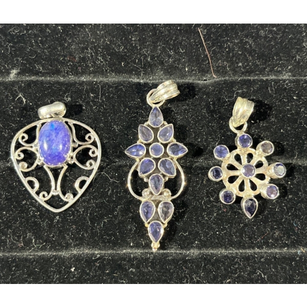 Collection of Blue & White Stone Pendants