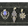 Image 1 : Collection of Blue & White Stone Pendants