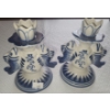 Image 1 : Blue and White Porcelain Candleholders 3.5" Diameter Base, 5.5 T