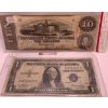 Image 1 : 1863 US Confederate States of America 10 Dollar Note & 1935 United States of America 1 Dollar Note 