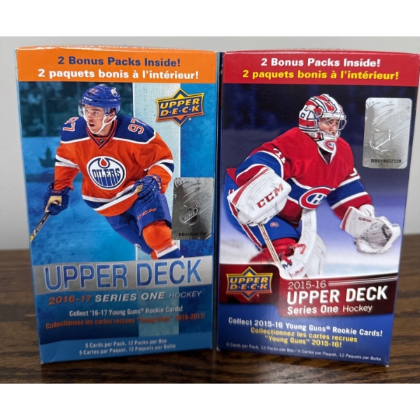 2015-16 & 2016-17 Upper Deck Series One Trading Hockey Cards  Two Boxes Total