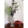 Image 1 : Murano Vase & Cranberry Glass Bowl w/ Gold Accent  13" tall  Made In Italy