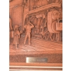 Image 2 : 'At The Station" Vintage Faux Wood Carving By Canadian Artist KIM MURRAY 19" Length 