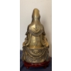 Image 2 : Solid Brass Buddha Figurine on Mahogany Pedestal 11.5T