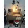 Image 3 : Stainless Steel Shop Sink w/Lamp & Moving Dolly