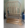 Image 1 : Metal and Wood Twin Bed Frame with Decorative Headboard