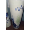 Image 5 : Pair of Japanese Seafoam Green & Royal Blue Vases 14 h & 14 1/2 h