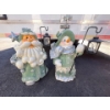 Image 1 : Santa Claus and Mrs. Claus light blue statues in amazing condition. 21” height .