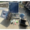 Image 1 : Assortment of Household/Camping Goods - Printer, Solar Panel, Fan, Camp Stove, Golf Cart + More
