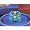 Image 4 : Three Faceted Crystal Clamshell Figurines With Faux Pearls