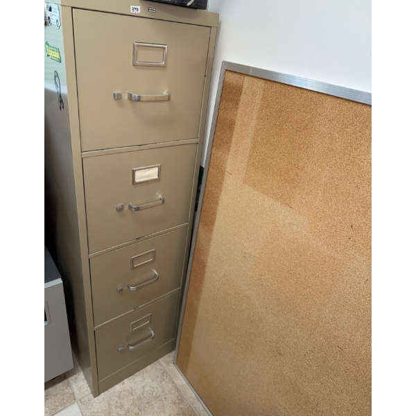 Filing Cabinet 15 x 27 x 52 & Cork Board