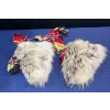 Image 2 : Hand Crafted Mitts on Decorative String made of Wolf