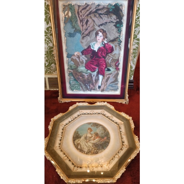 Needlepoint Art Piece Plus a Print - Largest is 23W, 31T