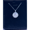 Image 1 : 3ct TW GRA Certified Round Brilliant Cut Moissanite with 14 Round CZ set in 925 Silver Pendant