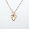Image 1 : 14KY Flat Cable Chain 16IN, 14KY Heart Cross Pendant 0.91 grams
