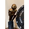 Image 3 : Brass Athlete Set In Granite Base 15L w/ Wall Clock