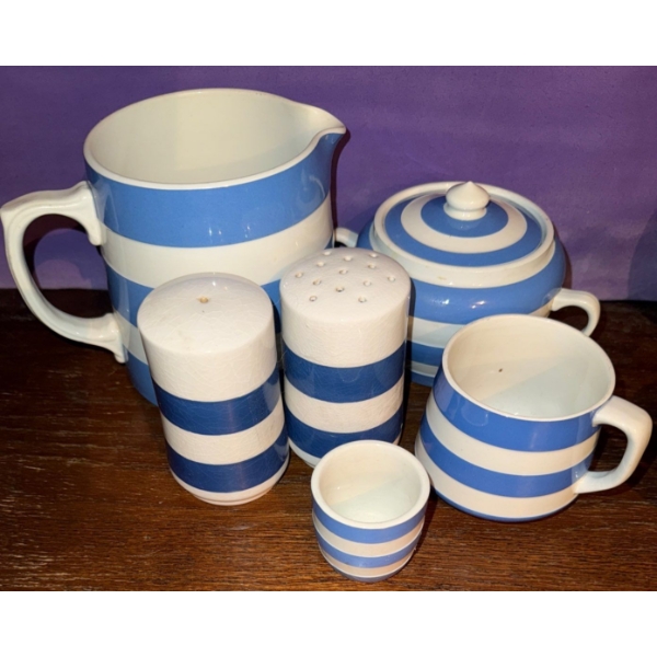 Collection Of Cornishware British Blue & White Striped Kitchenware-Cornwall