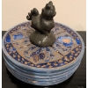 Image 2 : Stamped Sterling Hindu Kalash & Decorative Thali Plate w/ Coaster Collection 