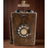 Image 2 : Wood and Metal Wall-Mounted Rotary Telephone with Handset