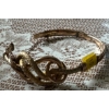 Image 1 : Vintage Gold Hollow Bangle with Safety Chain- Stamped 375 (9 CT); Some Dents and Discoloration 