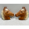 Image 1 : Chalk Animals, Pair of Horse Heads with Light Brown Coat and Blonde Mane