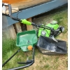 Image 1 : Greenworks Rechargeable Mower Model 2506402CT (60-1758) and Scott's Edgeguard Fertilizer Spreader