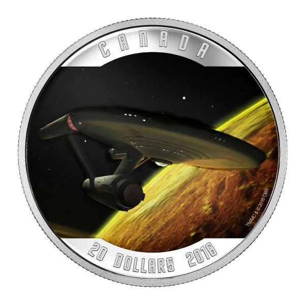 2016 $20 Star Trek Enterprise - Pure Silver Coin