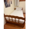 Image 4 : Twin Wood Bed Frame With Turned Details and Matching Wood DesK With Drawers NEED TLC