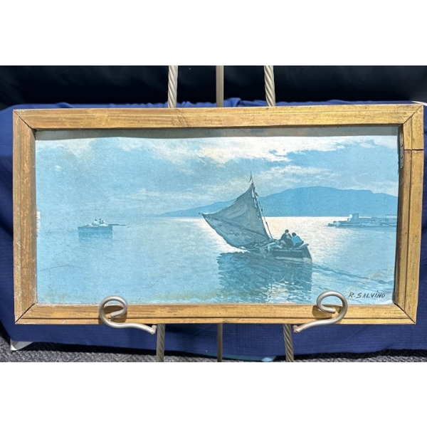 R Salvino "Fisherman's Farewell" Print 24Wx12H