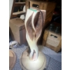 Image 2 : 2 ornate wood lamps handmade electric has been pulled and ready for the lights