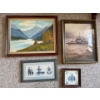 Tour Of Holland - Royal Delpht Cross Stitch Unsigned Oil Painting & Harbour Print 18T