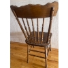 Image 4 : Antique Claw Foot Tiger Oak Table 44x54x31 w/ Leaf Hand Carved 4 Spindle Chairs 