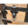 Image 4 : Vintage Wood and Black Metal Trunk, Lock Needs Replacing - 26"H x 36"W x 22"D