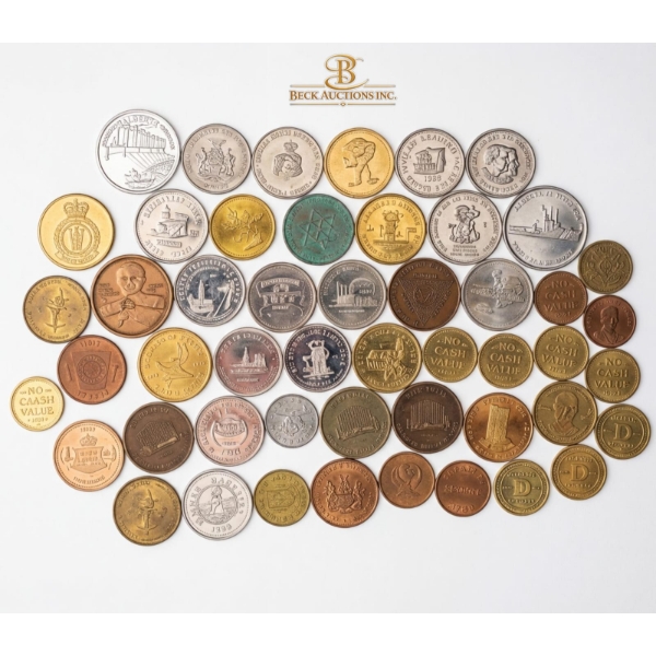 Collection Of Vintage Coins, Tokens, And Medals