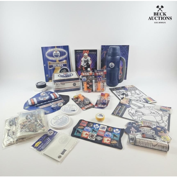 Collection Of Assorted Edmonton Oilers memorabilia and collectibles  Edmonton Oilers Logo And Team C