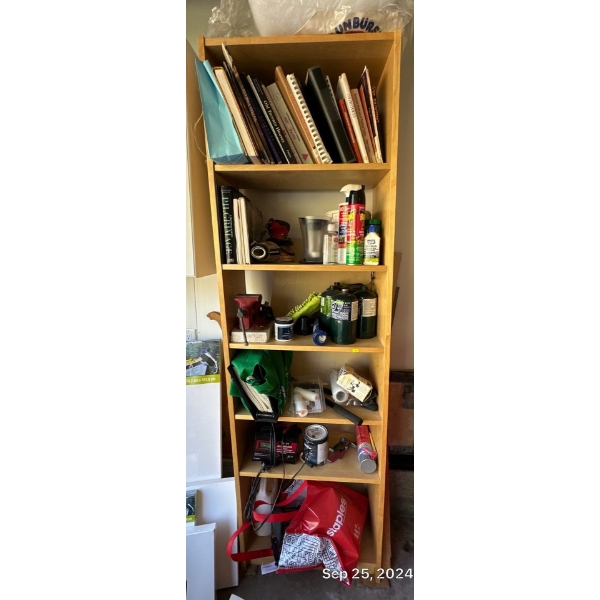 Wooden Shelf Including Contents, Garage Essentials! 