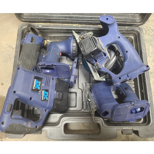Power XT Toolkit w/ Storage Case- Saw, Drill, Flashlight and More! (New Batteries Required)