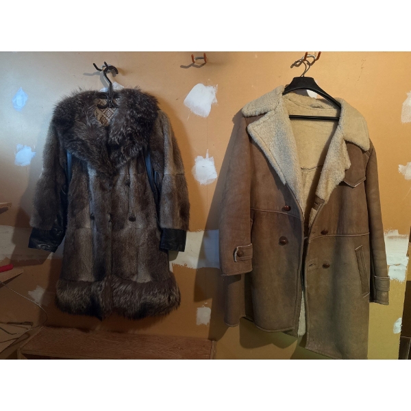 Fur & Leather Womens Coat (~Small), w/ Lovely Mens Sheepskin Coat 