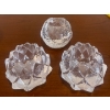 Image 4 : Assorted Crystal Candle Holders & Colored Floral Glass Collectibles
