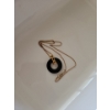 Image 2 : Stamped 12K Yellow Gold Chain (1.21g) w/ Circular Stone Medallion