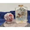 Pair of Hand Painted Snuff Bottles missing lids 1.75H & 3H