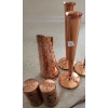 Image 2 : Copper Decor: Three Vases 3" Diameter Base, 8.5 T, Owl Salt and Pepper Shakers and More!