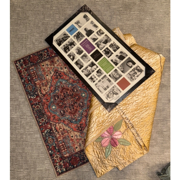 New Photo Frame 44T w/  Geometric Printed Rug & Kingsize Bed Quilt #2