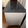 Image 3 : Kitchen Island on Wheels w/ Faux Marble Top 48 W, 24 W, 36 T 