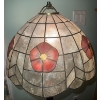 Image 4 : Tiffany Style Floor Lamp w/ Brass & Marble Pedestal Table 