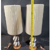Image 2 : A Pair of Mid Century Stacked Sphere Table Lamps with String Shades- Tested