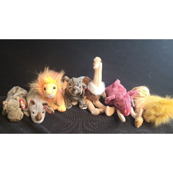 Beanie Babies- Assorted Including: Spike, Bushy, Stretch, Colosso and More!